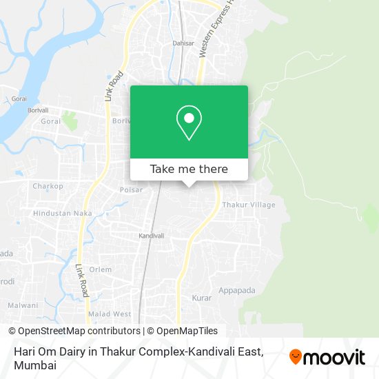 Hari Om Dairy in Thakur Complex-Kandivali East map