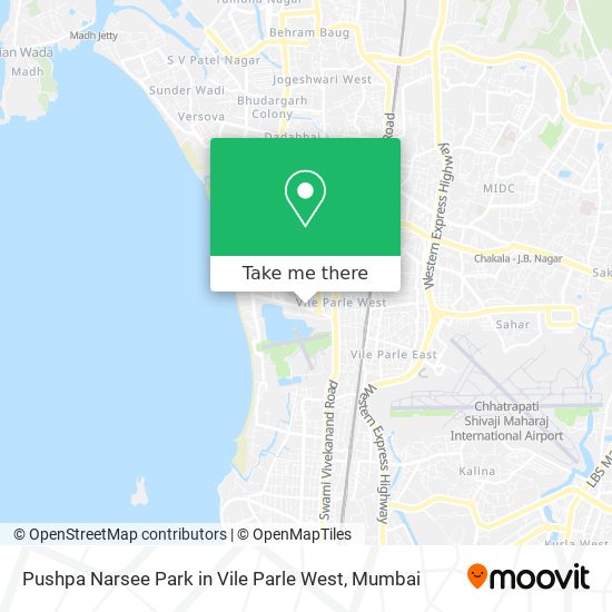 Pushpa Narsee Park in Vile Parle West map