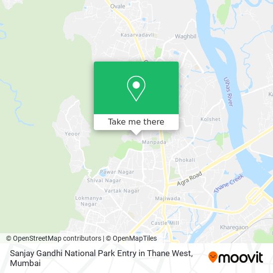 Sanjay Gandhi National Park Entry in Thane West map