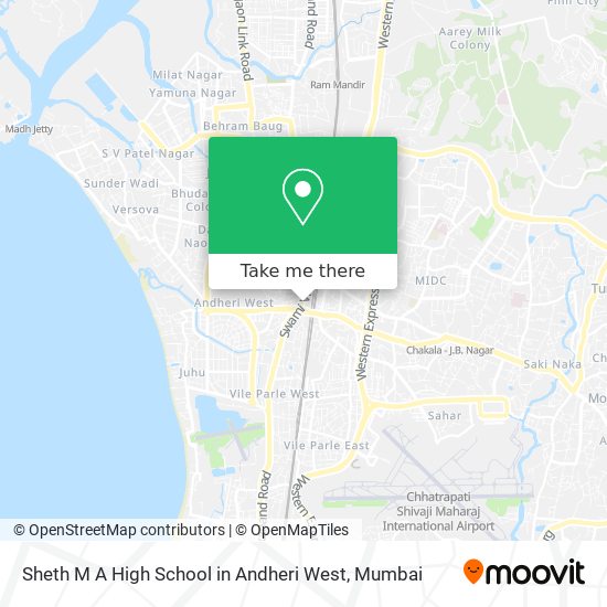 Sheth M A High School in Andheri West map