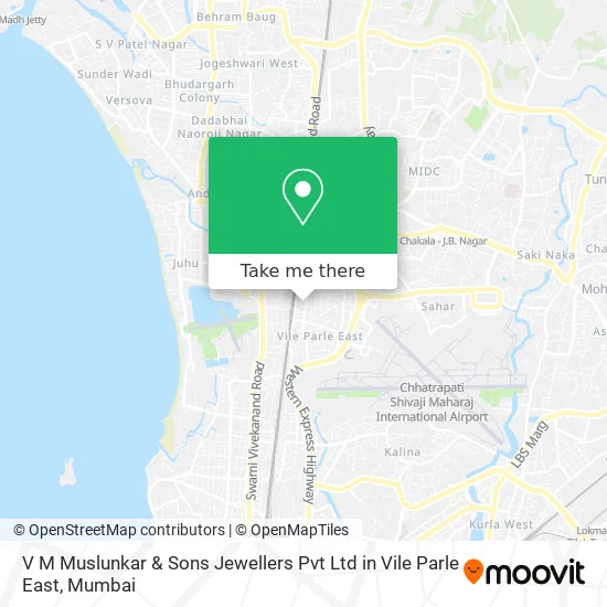 V M Muslunkar & Sons Jewellers Pvt Ltd in Vile Parle East map