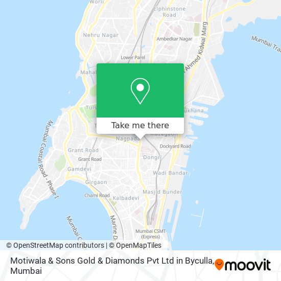 Motiwala & Sons Gold & Diamonds Pvt Ltd in Byculla map