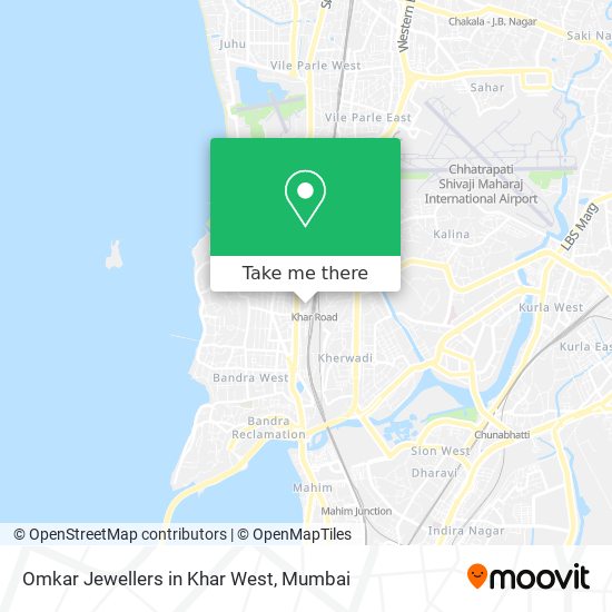 Omkar Jewellers in Khar West map