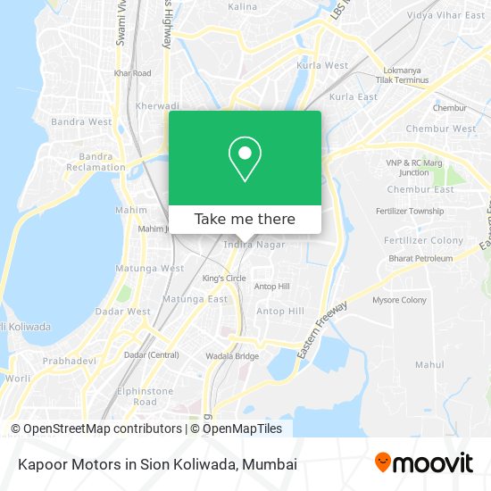 Kapoor Motors in Sion Koliwada map