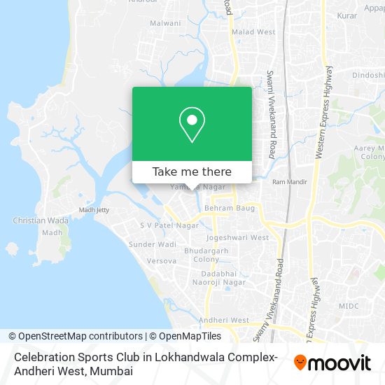Celebration Sports Club in Lokhandwala Complex-Andheri West map