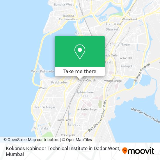 Kokanes Kohinoor Technical Institute in Dadar West map