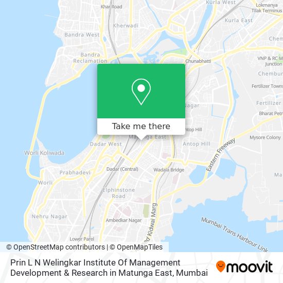 Prin L N Welingkar Institute Of Management Development & Research in Matunga East map