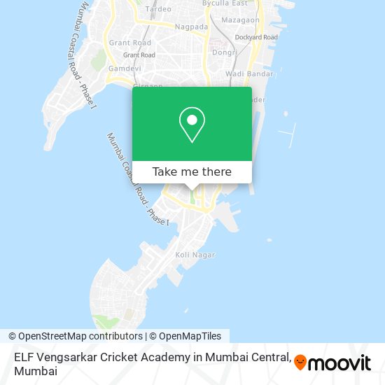 ELF Vengsarkar Cricket Academy in Mumbai Central map