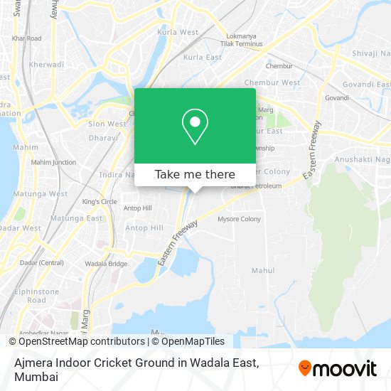 Ajmera Indoor Cricket Ground in Wadala East map