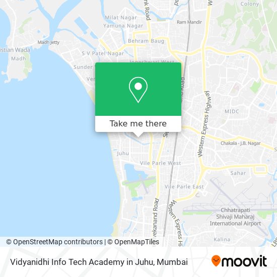 Vidyanidhi Info Tech Academy in Juhu map