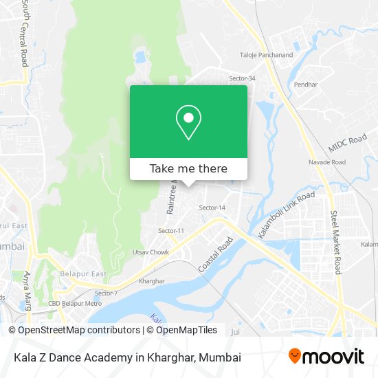 Kala Z Dance Academy in Kharghar map