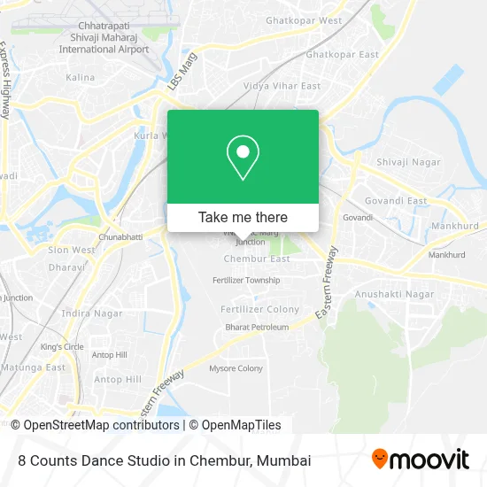 8 Counts Dance Studio in Chembur map