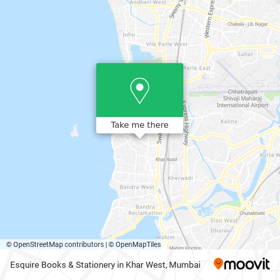 Esquire Books & Stationery in Khar West map