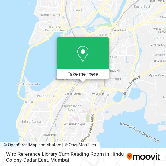 Wirc Reference Library Cum Reading Room in Hindu Colony-Dadar East map