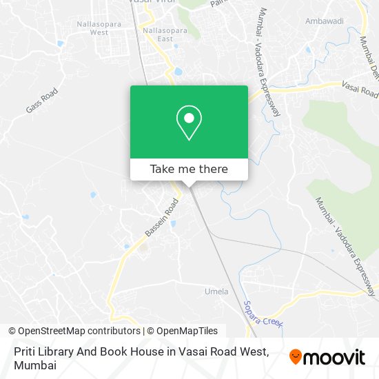 Priti Library And Book House in Vasai Road West map