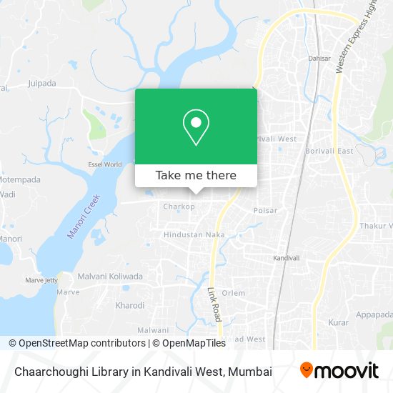 Chaarchoughi Library in Kandivali West map