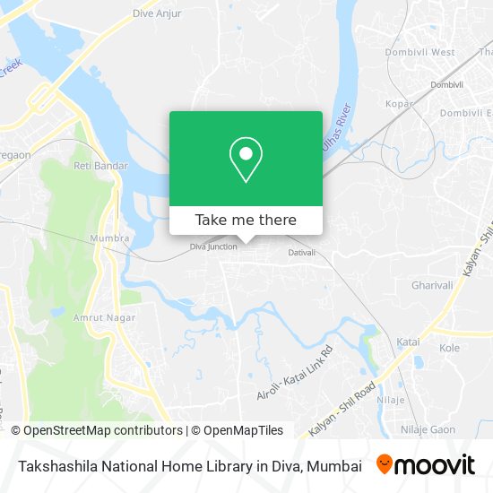 Takshashila National Home Library in Diva map