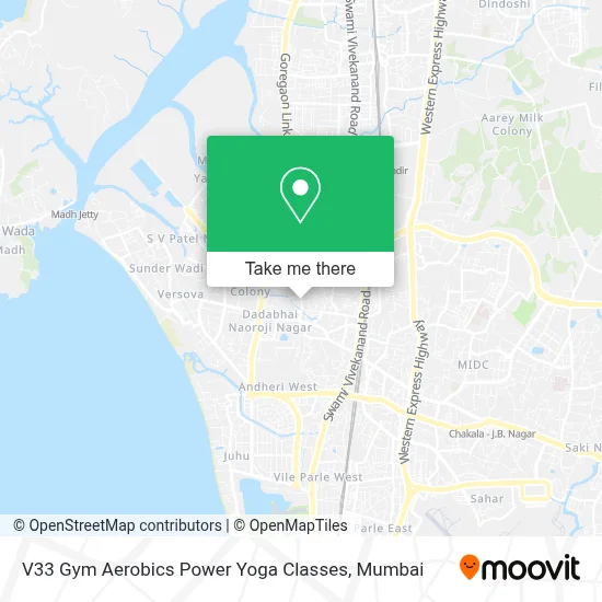 V33 Gym Aerobics Power Yoga Classes map