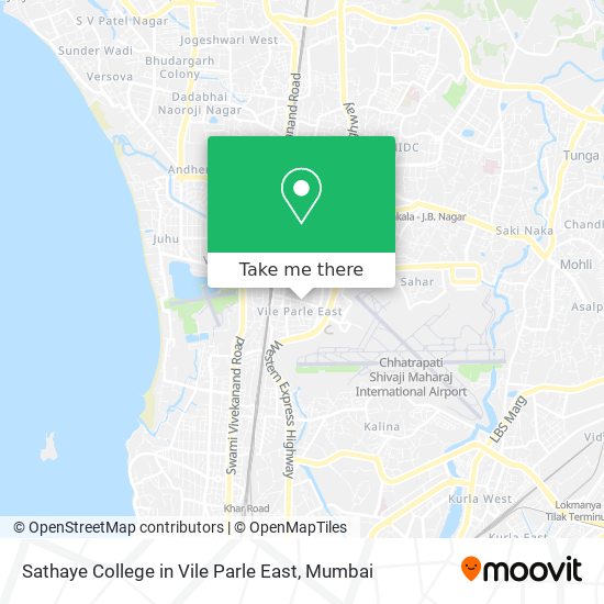 Sathaye College in Vile Parle East map