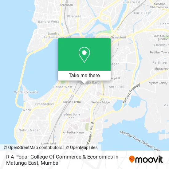 R A Podar College Of Commerce & Economics in Matunga East map