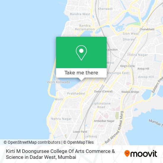 Kirti M Doongursee College Of Arts Commerce & Science in Dadar West map