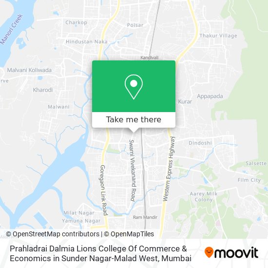 Prahladrai Dalmia Lions College Of Commerce & Economics in Sunder Nagar-Malad West map