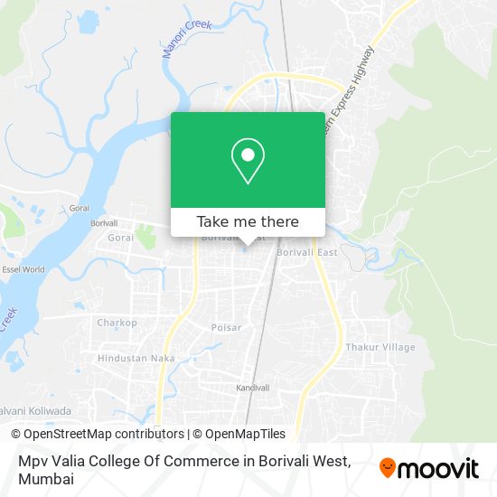 Mpv Valia College Of Commerce in Borivali West map