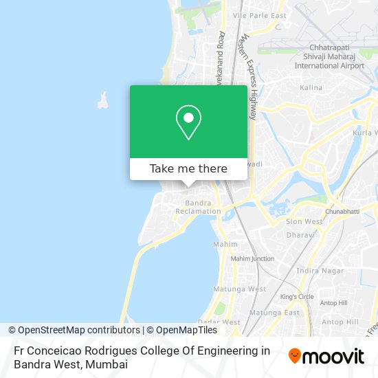 Fr Conceicao Rodrigues College Of Engineering in Bandra West map