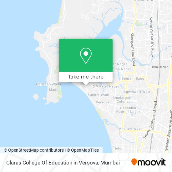 Claras College Of Education in Versova map