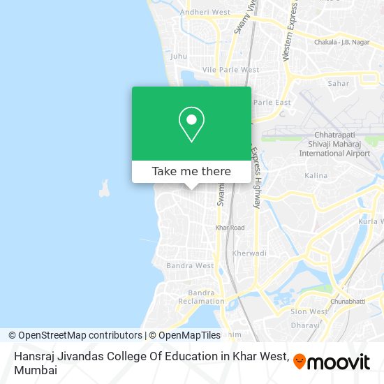 Hansraj Jivandas College Of Education in Khar West map