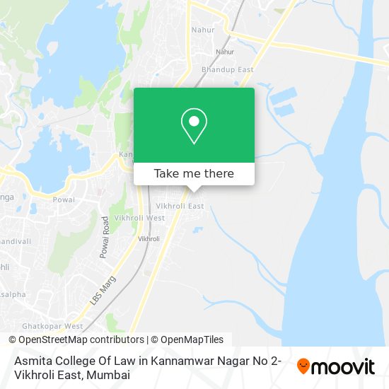 Asmita College Of Law in Kannamwar Nagar No 2-Vikhroli East map