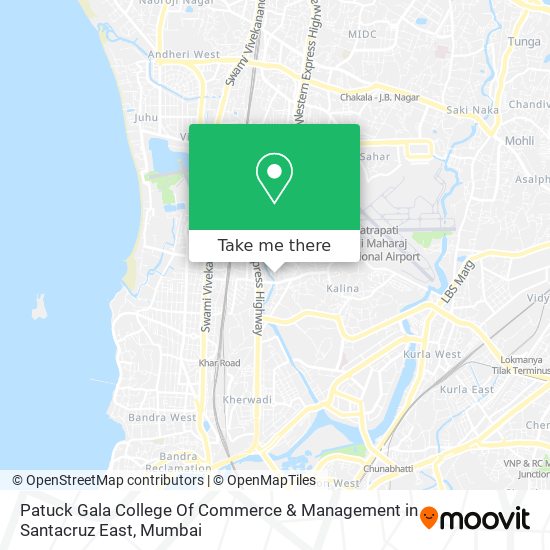 Patuck Gala College Of Commerce & Management in Santacruz East map