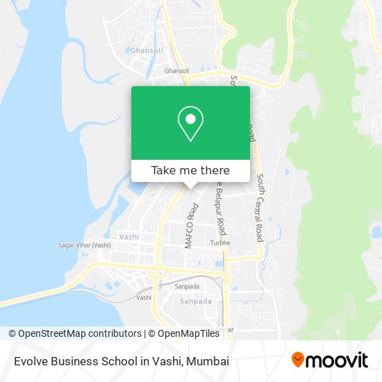 Evolve Business School in Vashi map