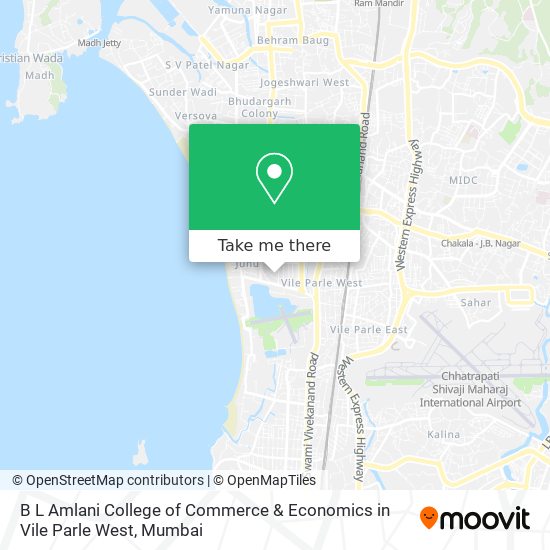 B L Amlani College of Commerce & Economics in Vile Parle West map