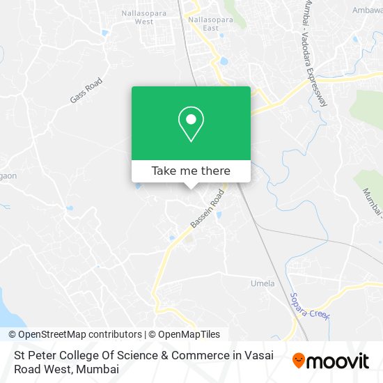 St Peter College Of Science & Commerce in Vasai Road West map