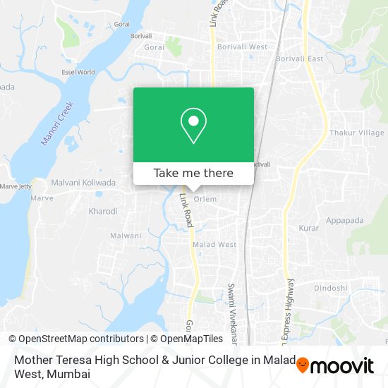 Mother Teresa High School & Junior College in Malad West map