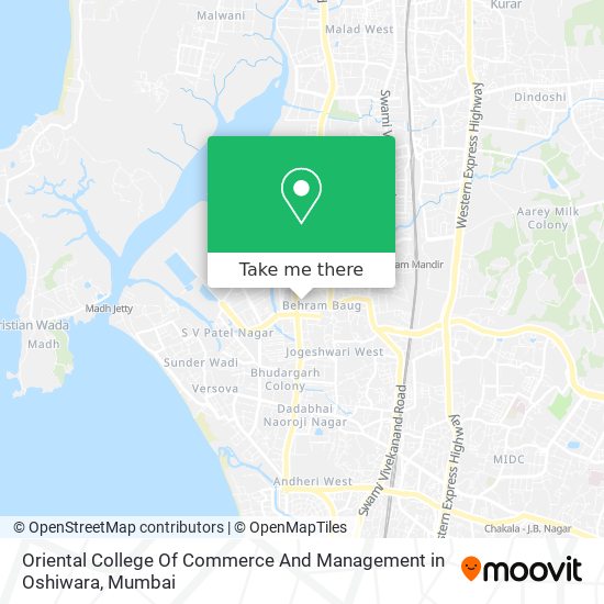 Oriental College Of Commerce And Management in Oshiwara map