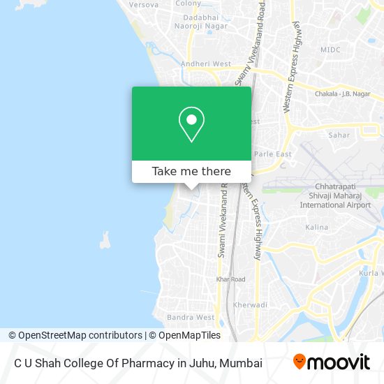 C U Shah College Of Pharmacy in Juhu map