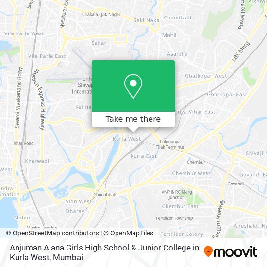 Anjuman Alana Girls High School & Junior College in Kurla West map