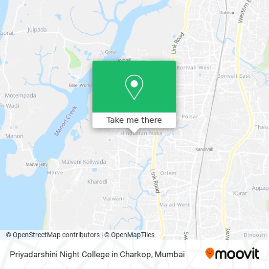 Priyadarshini Night College in Charkop map