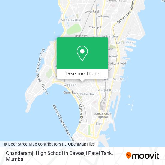 Chandaramji High School in Cawasji Patel Tank map
