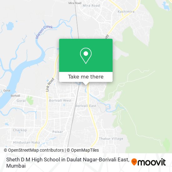 Sheth D M High School in Daulat Nagar-Borivali East map