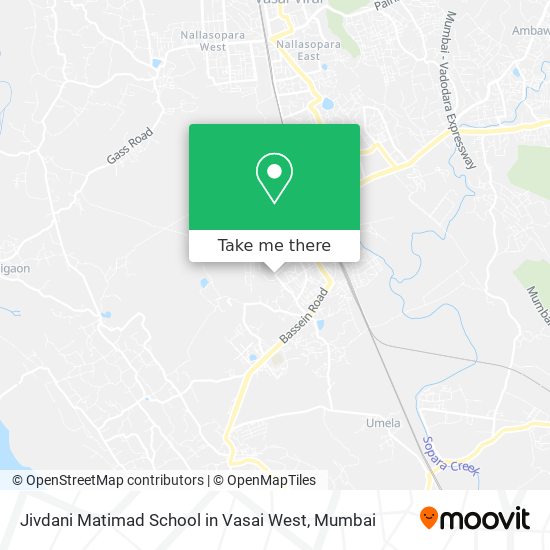 Jivdani Matimad School in Vasai West map