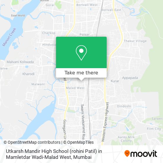 Utkarsh Mandir High School (rohini Patil) in Mamletdar Wadi-Malad West map