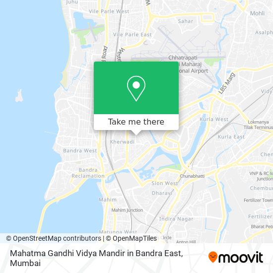 Mahatma Gandhi Vidya Mandir in Bandra East map