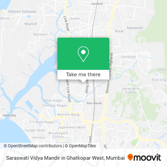 Saraswati Vidya Mandir in Ghatkopar West map