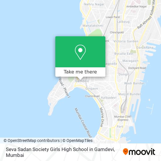 Seva Sadan Society Girls High School in Gamdevi map