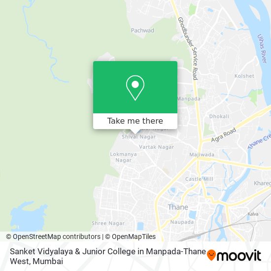 Sanket Vidyalaya & Junior College in Manpada-Thane West map