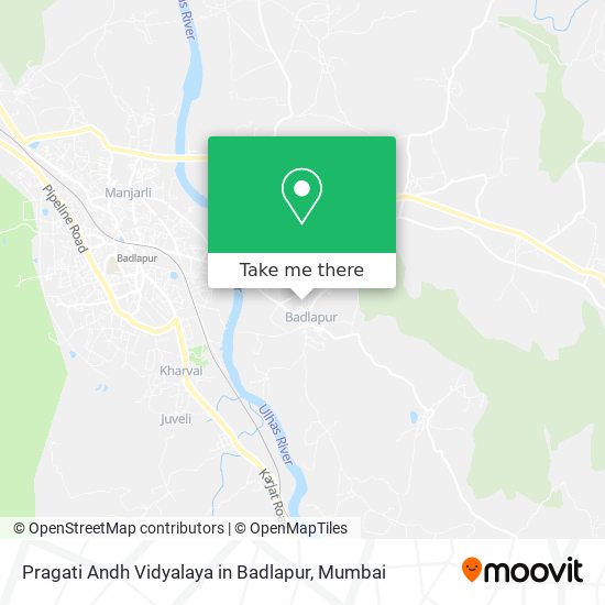 Pragati Andh Vidyalaya in Badlapur map