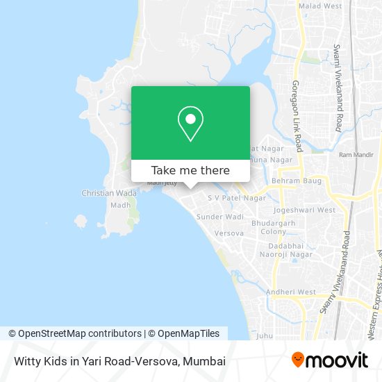 Witty Kids in Yari Road-Versova map